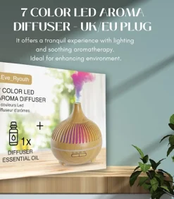 7 kleur LED aromadiffusor - VK-stekker / EU-stekker