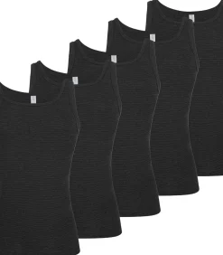 5 pack - Fijnrib Jeans - onderhemd