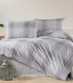 1 persoons beddengoed 140x200 cm+1 kussensloop 65x65 cm in katoen