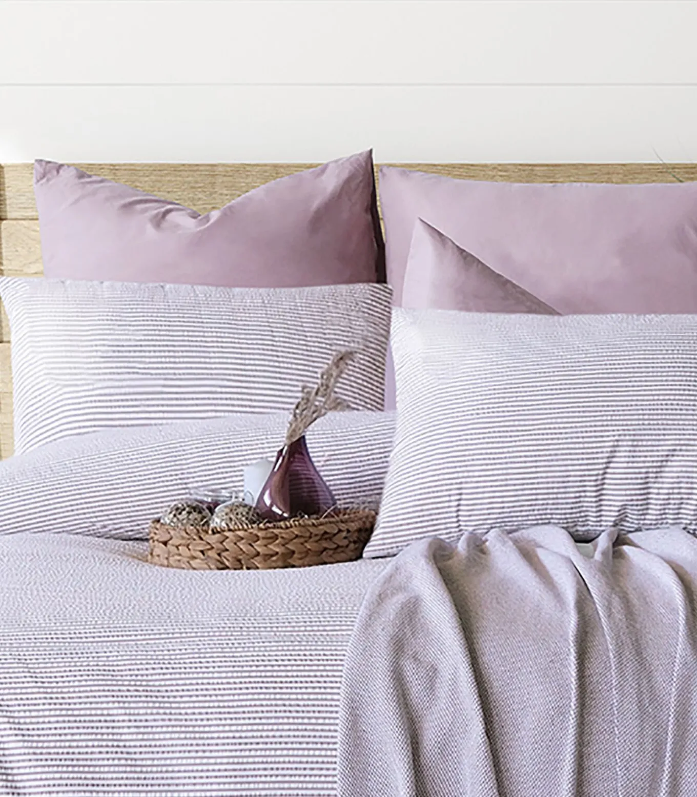 2 persoons beddengoed 200x200 cm+2 kussenslopen 65x65 cm in katoen wafelstof