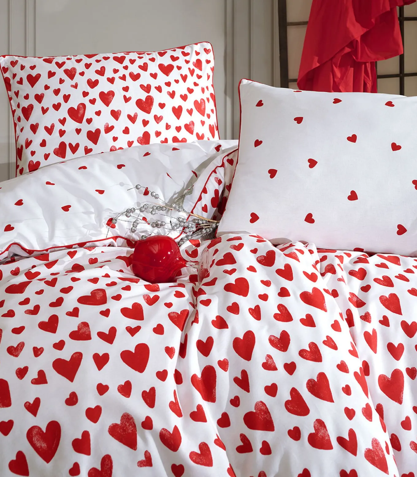 2 persoons beddengoed 200x200 cm+2 kussenslopen 65x65 cm in katoen