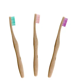 Aanbevolen Bamboe Tandenborstel van DB: Groen + Roze + Paars