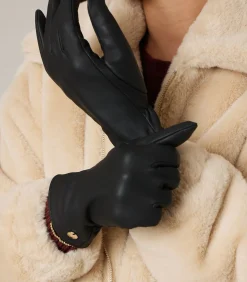 ACTS - Eenvoudige leren handschoenen met metalen logodetail