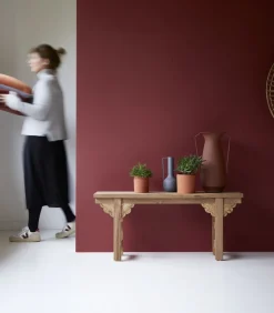 Adonis - Lage bijzettafel van massief gerecycled teakhout