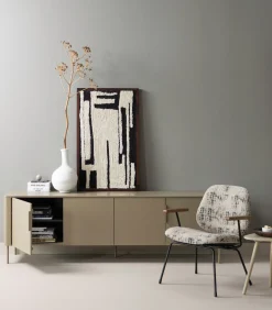 Anka Wanddeco - Katoen/Hout - Zwart/Wit - 90x60x10