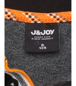 Antracietkleurige polo voor jongens met Santiago-logo op de rug