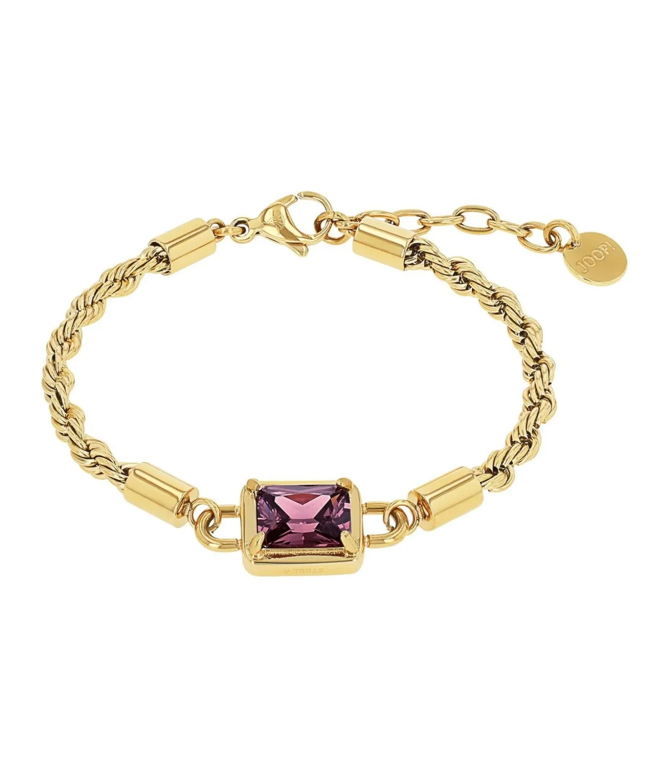 Armband m.Anh. voor dames, roestvrij staal, zirkonia