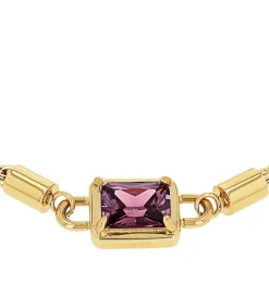 Armband m.Anh. voor dames, roestvrij staal, zirkonia