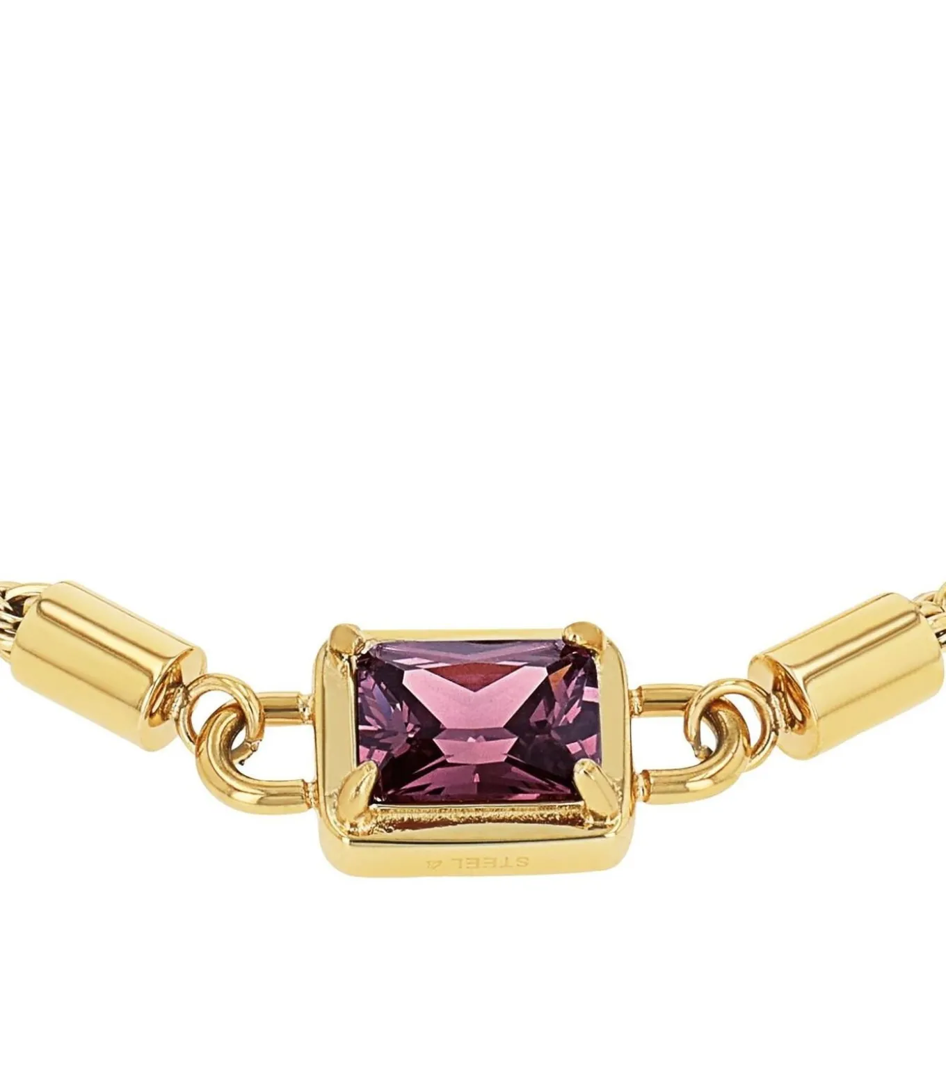 Armband m.Anh. voor dames, roestvrij staal, zirkonia