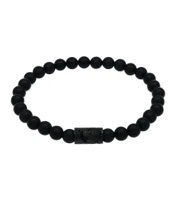 Armband voor dames en heren, unisex, roestvrij staal, onyx | schorpioen