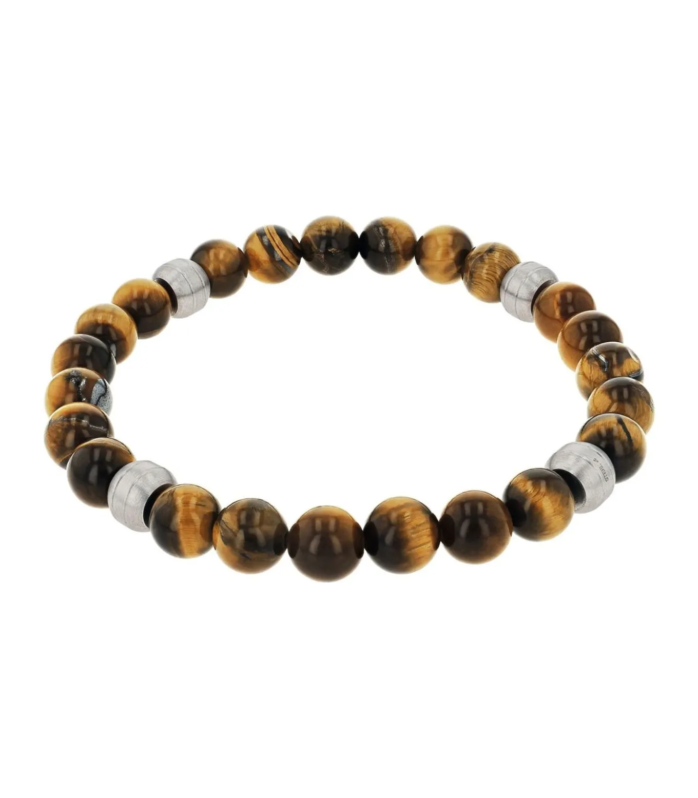 Armband voor mannen, roestvrij staal, tijgeroog