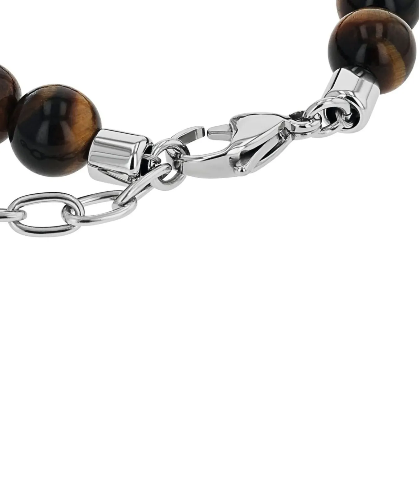 Armband voor mannen, roestvrij staal, tijgeroog, agaat