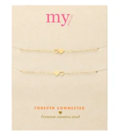 Armbanden set twee hartjes