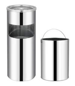 Asbak/prullenbak Hotel 30 L roestvrij staal