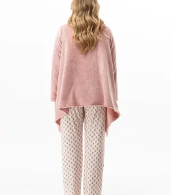 Asymmetrische jas van flanellen pluche ESSENTIEL 179