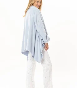 Asymmetrische jas van flanellen pluche ESSENTIEL 179