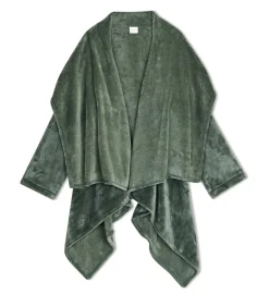 Asymmetrische jas van flanellen pluche ESSENTIEL 179