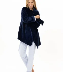 Asymmetrische jas van flanellen pluche ESSENTIEL 179