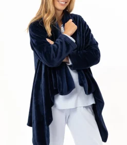 Asymmetrische jas van flanellen pluche ESSENTIEL 179