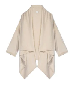 Asymmetrische jas van flanellen pluche ESSENTIEL 179