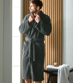 ATHENA Anthracite - Badjas unisex microvezel