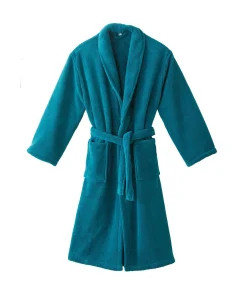 ATHENA Bleu paon - Badjas unisex microvezel