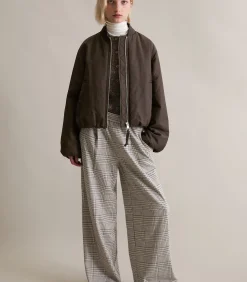 Aviator-stijl relaxed cropped blouson