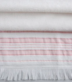 Badhanddoek Derin 100x150 cm Ecru/Lichtroze