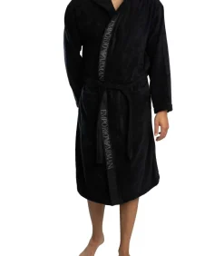 Badjas Van Badstof Met Logo-Afwerking