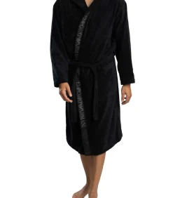 Badjas Van Badstof Met Logo-Afwerking