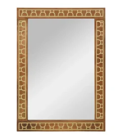 Badkamerspiegel 50x70x2,5 cm massief mangohout en glas