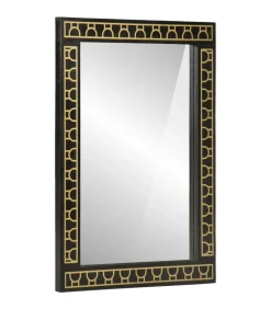 Badkamerspiegel 50x70x2,5 cm massief mangohout en glas