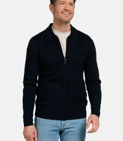 Baileys Gebreid Vest met Rits – Navy