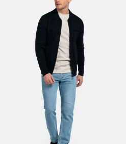 Baileys Gebreid Vest met Rits – Navy