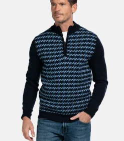 Baileys lamswollen trui - Blauw