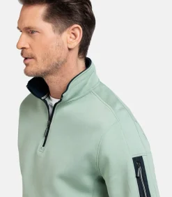 Baileys Sweater met Halve Rits – Misty Groen