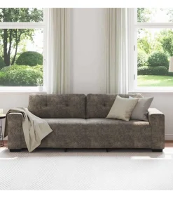 Bank met kussen Donkergrijs Kunstleer