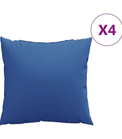 Bankkussens 4 st 40x40 cm stof koningsblauw