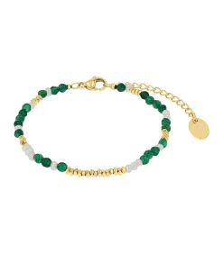 Bead Armband voor dames, roestvrij staal, gekweekte zoetwaterparel, kattenoog