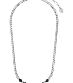 Beadkette voor dames, roestvrij staal, agaat