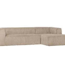 Bean Hoekbank Rechts - Ribstof - Travertin - 73x305x96