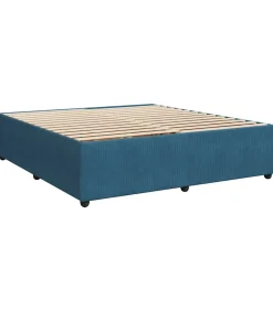 Bedframe fluweel blauw 200x200 cm