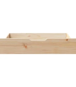 Bedlades 2 st met wieltjes 85x55x17 cm massief grenenhout