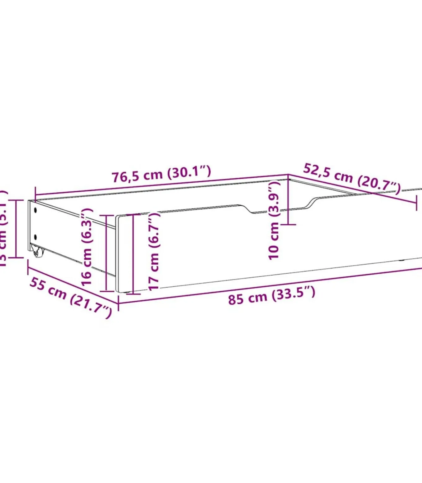 Bedlades 2 st 85x55x17 cm massief grenenhout wit