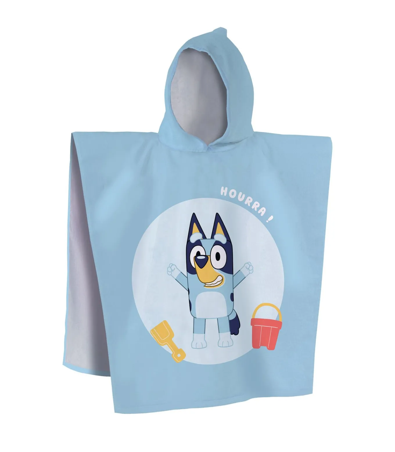 Bedrukte badcape van 100% katoen, BLUEY HOURRA
