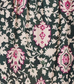 Bedrukte lange rok met elastiek in de taille in donkergroen