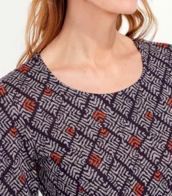 Bedrukte rechte jurk WABI