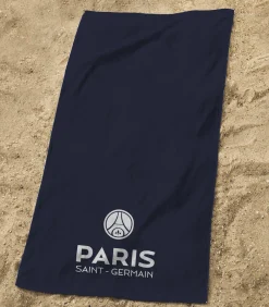 Bedrukte strandhanddoek 100% katoen, PSG WIT