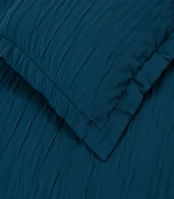 Bedsprei set 2 personen Leron Seti 240x260 cm Benzine blauw (1 Bedsprei, 2 Kussenslopen)