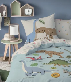 Bedtextielset met print 100% katoen, JURASSIC WORLD SICJU